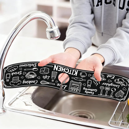 2 Pcs Kitchen Sink Splash Guard Faucet Mat Wood Grain Pattern Faucet Mat for Sinks Natural Wood Color Absorbing Drying Mats for Kitchen Bathroom, 23.6x5.5inch
