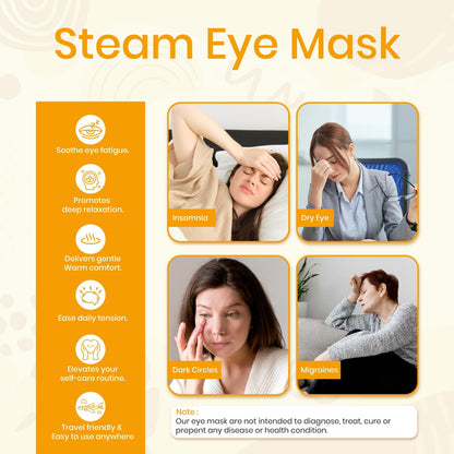 LANNA Heated Steam Eye Mask, Disposable 120 Minutes, Lavender Scent, 5 Pcs
