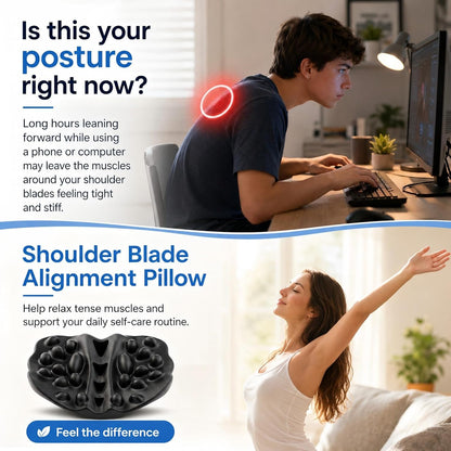 Upper Back Stretcher with 22 Pressure Points for Shoulder Blades | Firm high-density foam trigger point massager for shoulder blades, trapezius and upper back; body-weight pressure control