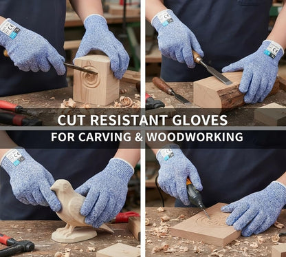 A5 Cut Resistant Gloves, Level 5 Protection, Safety Work Gloves for Kitchen Cutting, Oyster Shucking, Wood Carving, Meat Cutting, Fish Handling, Pink, XL
