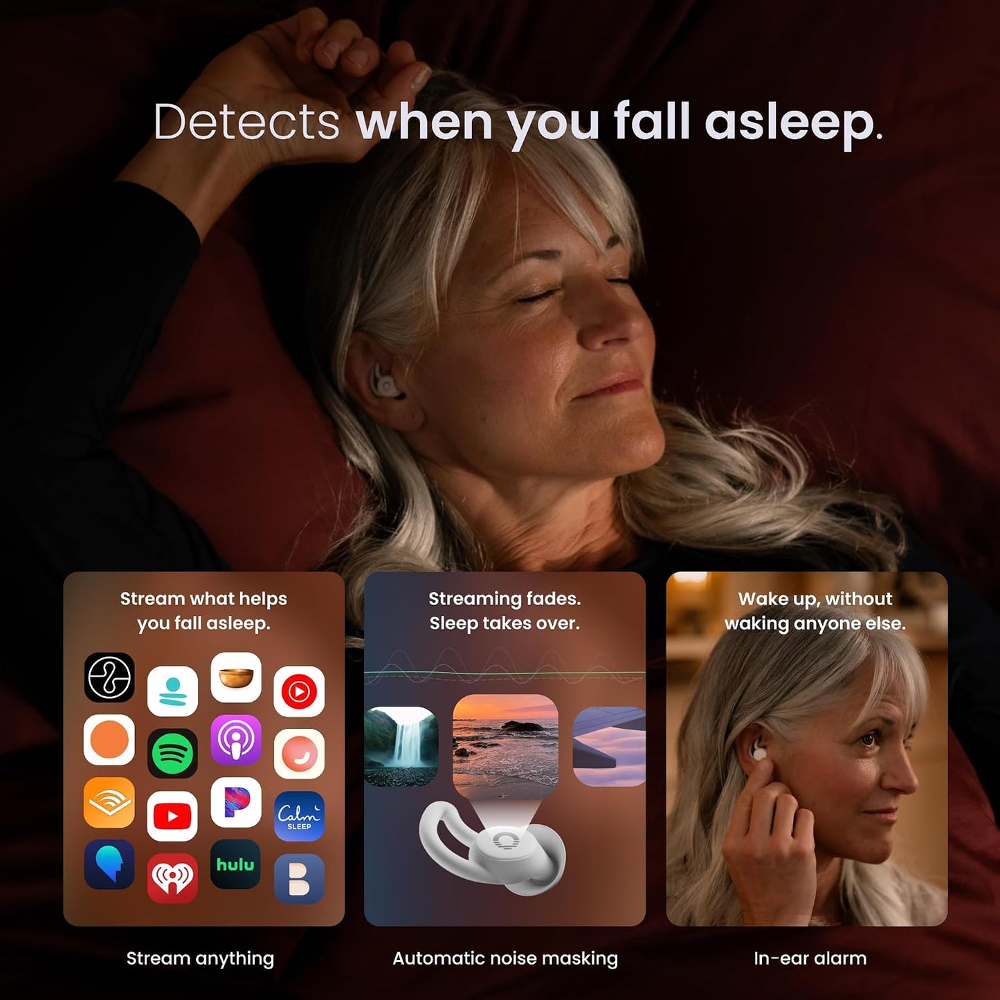 Ozlo Sleepbuds® 2 - Sleep Earbuds, Snoring & Noise Masking Headphones | All-Night Side-Sleeper Comfort, Ultra Small Fit, 14-hr Battery, 50+ Sleep Sounds, In-Ear Alarm, Reliable Bluetooth Connection