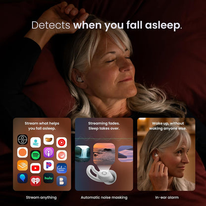 Ozlo Sleepbuds® 2 - Sleep Earbuds, Snoring & Noise Masking Headphones | All-Night Side-Sleeper Comfort, Ultra Small Fit, 14-hr Battery, 50+ Sleep Sounds, In-Ear Alarm, Reliable Bluetooth Connection