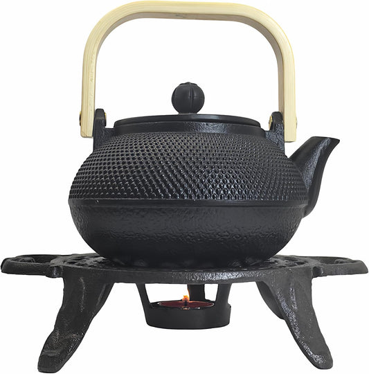 Cast Iron Candle Warmer for Tea Kettle or Tea Pot, Tea Light Warmer, Teapot and Dish Cups Heater, Pan Trivet, Vintage Decorative Stands for Heat Tea or Coffee Milk(Round)