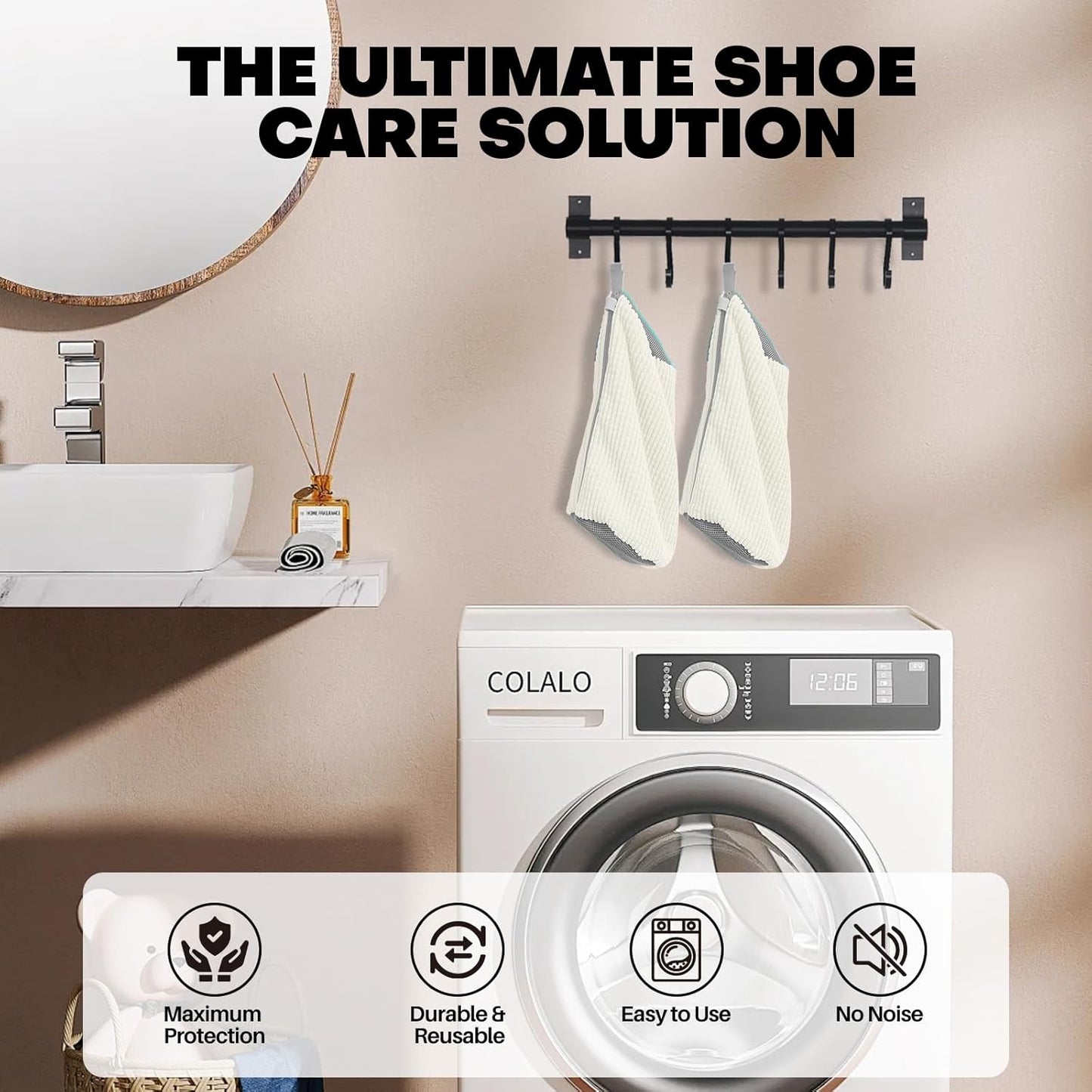 Shoe Washing Machine Bag: Laundry Shoe Bag for Washer and Dryer - 2pc Reusable Shoe Cleaning Bag for Sneaker Tennis Shoes Unstain Cleaner Kit (Yellow 2pcs)