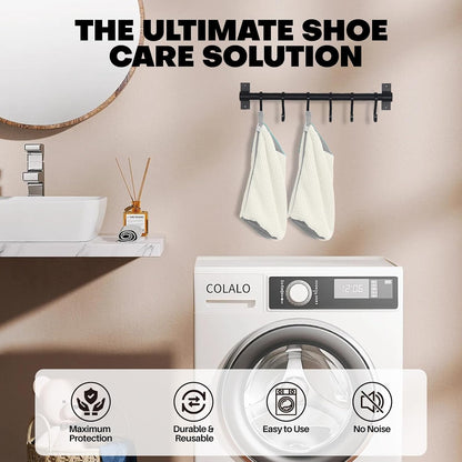 Shoe Washing Machine Bag: Laundry Shoe Bag for Washer and Dryer - 2pc Reusable Shoe Cleaning Bag for Sneaker Tennis Shoes Unstain Cleaner Kit (Yellow 2pcs)