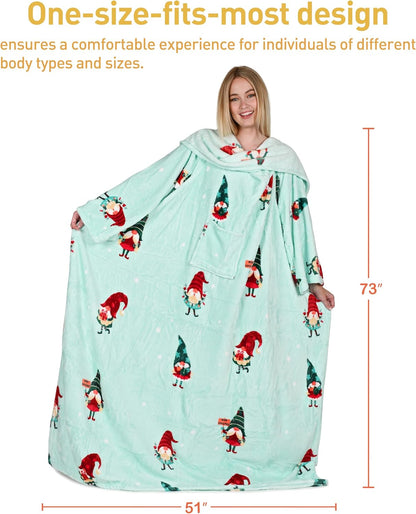 Catalonia Wearable Blanket with Sleeves for Women & Men, Fleece Wrap Throw | Cozy Sleeve Design for Hands-Free Comfort, Perfect for Reading, TV Time & Relaxing, Christmas & Birthday Gift
