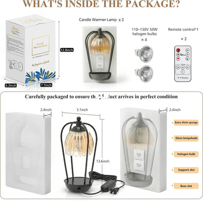 Candle Warmer Lamp with Timer and Wireless Remote Control