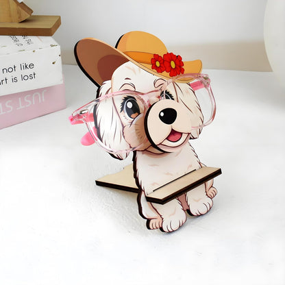 Poodle Eyeglass Holder Cute Dog Stand Eyewear Organizer, Securely Hold Eyeglasses for Office Bedside Nightstand Desk Home Decor Gifts