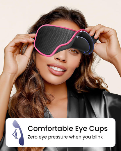 WAOAW Sleep Mask for Men Women: Blackout Eye Masks for Sleep - 3D Breathable Soft Comfortable Eye Mask for Travel - Adjustable Light Blocking Night Masks for Sleeping