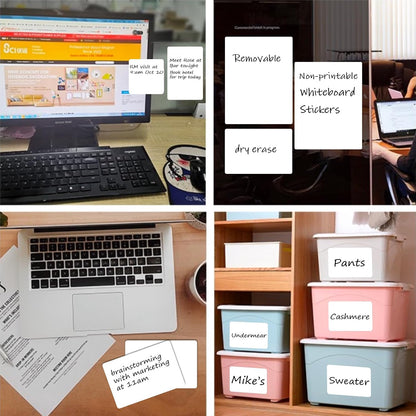 SVNOOC Multi-Use Label Stickers Dry Erase Sticky Notes, Labels for Storage Bin, Wall, Refrigerator, Home, Office, Classroom Use 4x6 inches (6 Pack)