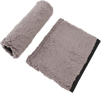 Brrnoo Sheepskin Chair Armrest Pad, Fleece Armrest Cushion for Chairs, Enhanced Comfort and Skin Protection Armrest Protector for Home or Office Use Fits Most Chairs (Grey)