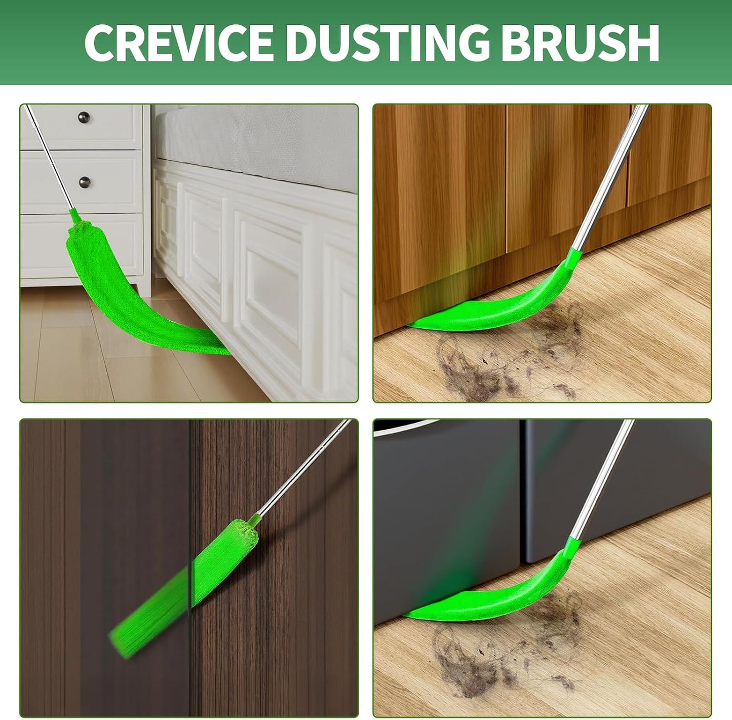 Cobweb Duster with Extension Pole,Cleaner Outdoor 110" Telescoping Extended Sspider Brush, Dusting Kit,Long Handle Reach for High Ceilings and Fans,Microfiber Webster Remover Tools Feather Dusters