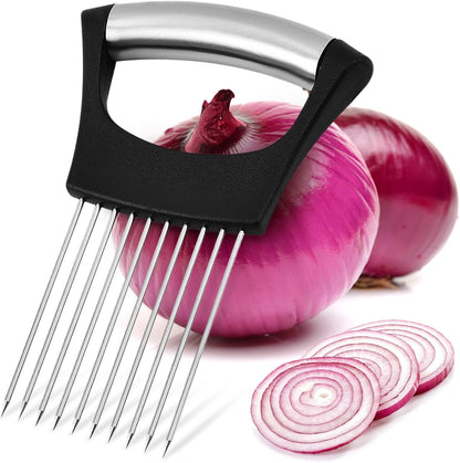 Onion Slicer Thin-Egg Chopperonion Onion Holder For Slicing,Avocado Slicer Tool Blooming Onion Cutter Kit,Tomato Slicers For Home Use Cool Kitchen Gadgets 2024 (Black(No handle))