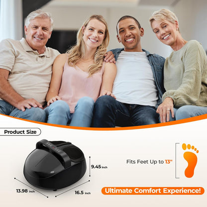 Foot Massager with Heat, 4 Modes & Vibration & Compression & Rolling for Feet Toes Relief, Electric Shiatsu Foot Massager with Remote, Fits Up to Men's Size 12, Gift for Women Men Father's Day