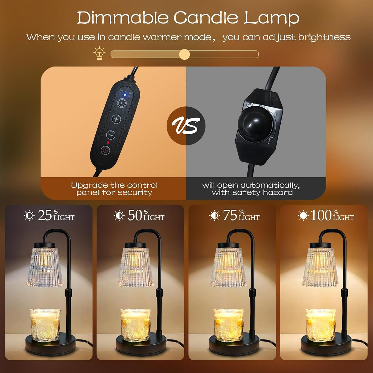 Adjustable Candle Warmer Lamp with Timer: Mothers Day Gifts Lamp fits All Candle Jar Home Decor - Wax Warmer for Scented Wax - Birthday Gifts for Women