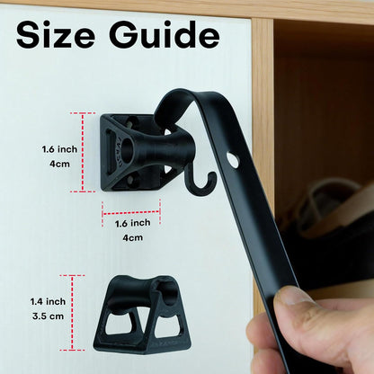 Shoe Horn Holder Set, Wall Mounted Adhesive & Screw Included, No Drill or Drill Optional Shoe Horn Organizer Bracket, Space-Saving Entryway Closet Storage Solution (2, Black)