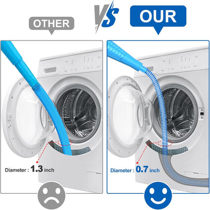 Sealegend 2Pcs Dryer Vent Cleaner Kit - Vacuum Hose Attachment & Brush Blue | Fits Most Vacuums, Slim Round Hose Reaches Tight Spaces, Removes Stubborn Lint & Dust from Dryer Vents, Filters, Coils