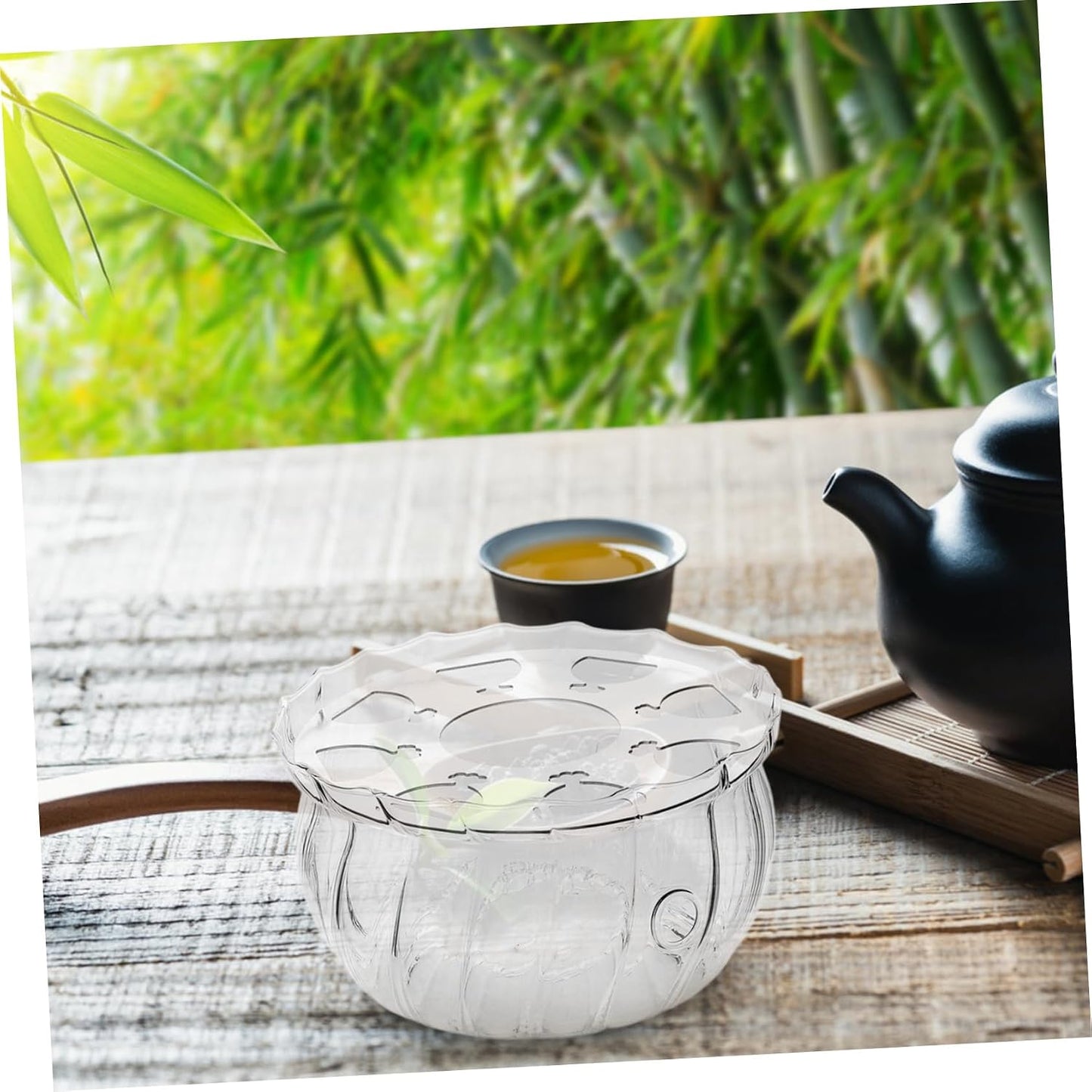 ABOOFAN Glass Teapot Warmer Tealight Holder Elegant Base for Teapots and Kettles Versatile Glass Design for Tea and Soups High-Temperature Material