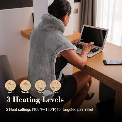 COMFIER Electric Heating Pad for Back, Neck and Shoulders, FSA Eligible HSA