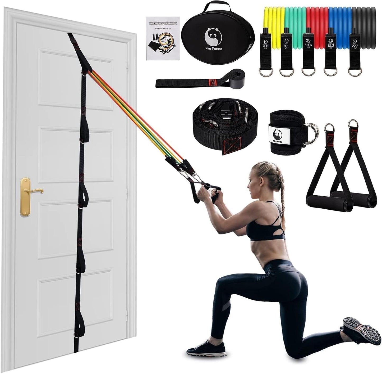 Door Anchor Strap for Resistance Bands | Multi Point Anchor Gym Attachment for Home Fitness, Door Resistance Bands Workout Equipment for Stretch, Strength Training