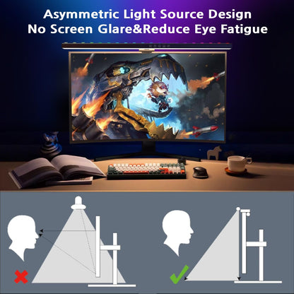 BY-J [2025 Upgraded Version Eye Protection Study Desk Lamp Student Desk Bedside Dressing Table Magnetic Wall-Mounted 42cm Long Cool Light Rechargeable Student Dormitory Children's Reading Light