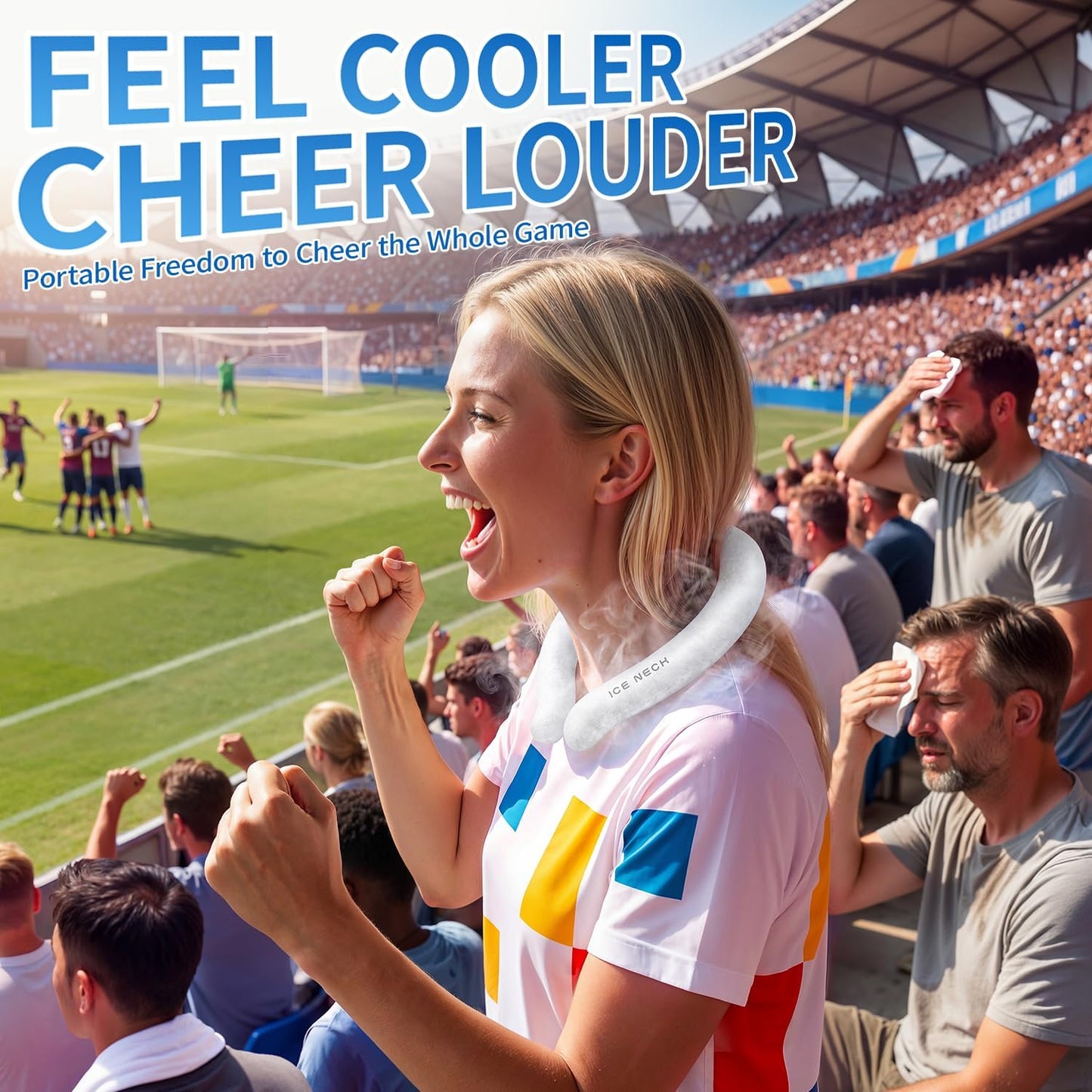 Cooling Neck Wrap for Summer Heat Relief, Wearable Ice Neck Cooling Tube with Quick Freeze Gel, Reusable Hands-Free Cold Band Lasts Up to 5 Hours for Outdoor, Yardwork, Workouts