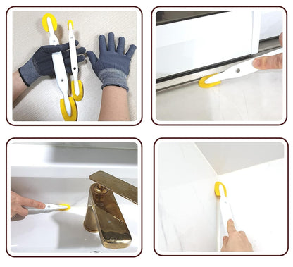 Caulk Caulking Silicone Sealant Finishing Tool (4-Size)- Ideal for DIY, Waterproofing, Grouting. Durable Urethane Rubber Design, Scratch Prevention (Two-Way (S) 3P)