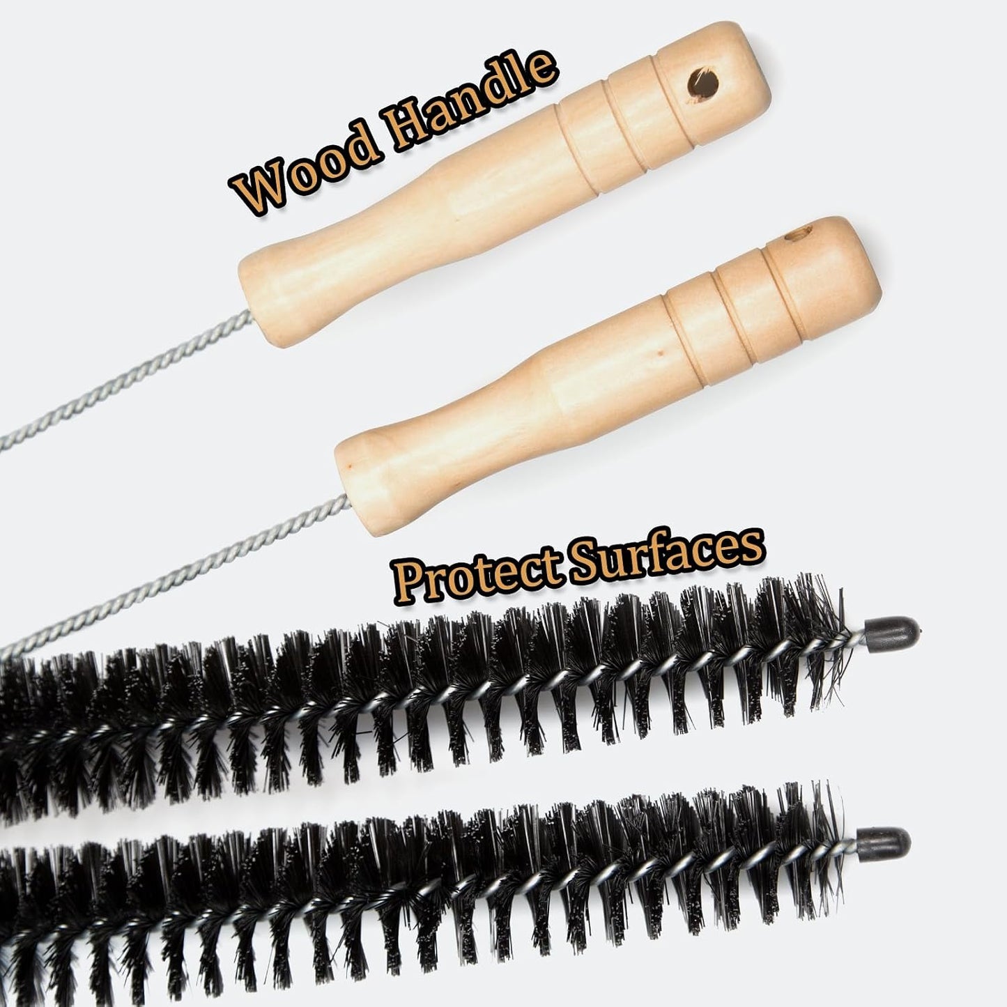 2-Pack Dryer Vent Cleaner Kit, Long Flexible Lint Remover Brush for Dryer Vent & Refrigerator Coils, Crevice Cleaning Tool for Fire Prevention