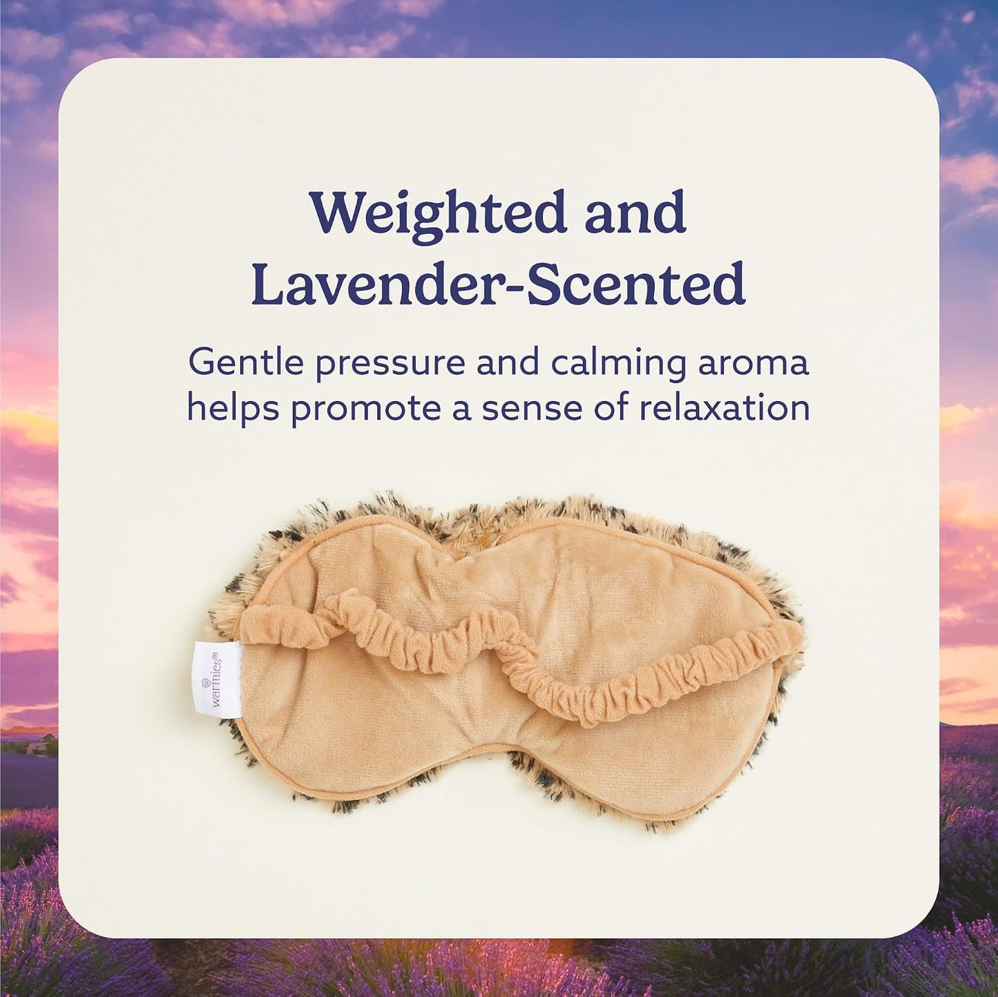 warmies Microwavable Eye Mask for Warmth & Comfort - Heating & Cooling Compress for Calming Relaxation - Weighted & Heated Eye Mask with Scented Lavender for Sleeping - Snowy