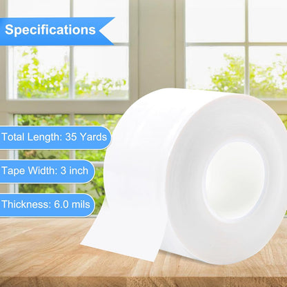 Window Sealing Tape 2 Inch x 33 Ft Transparent Window Insulation Waterproof Nano Draft Isolation Tape Clear Weather Stripping Caulk Tape for Window and Bathroom Shower Glass Side Gaps