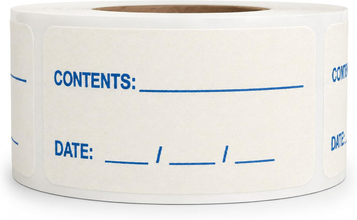 Water Dissolvable Contents & Date Food Labels, 1 x 2, 500/Roll | Write-On Rotation Stickers for Canning Jars, Restaurant Prep, Meal Storage, Freezers and Reusable Containers. Made in USA