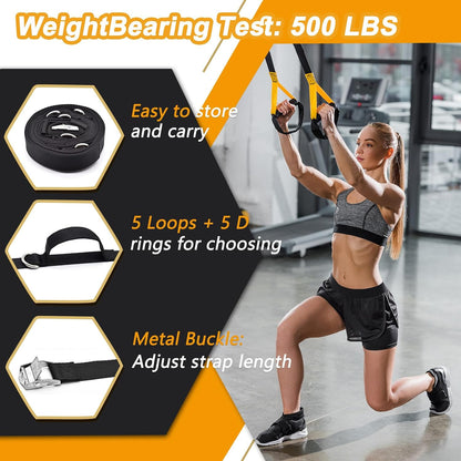 Heavy Duty Loop Door Anchor Strap for Resistance Bands Exercises, Multi Point Anchor Gym Attachment for Home Fitness, Portable Door Band Resistance Workout Equipment