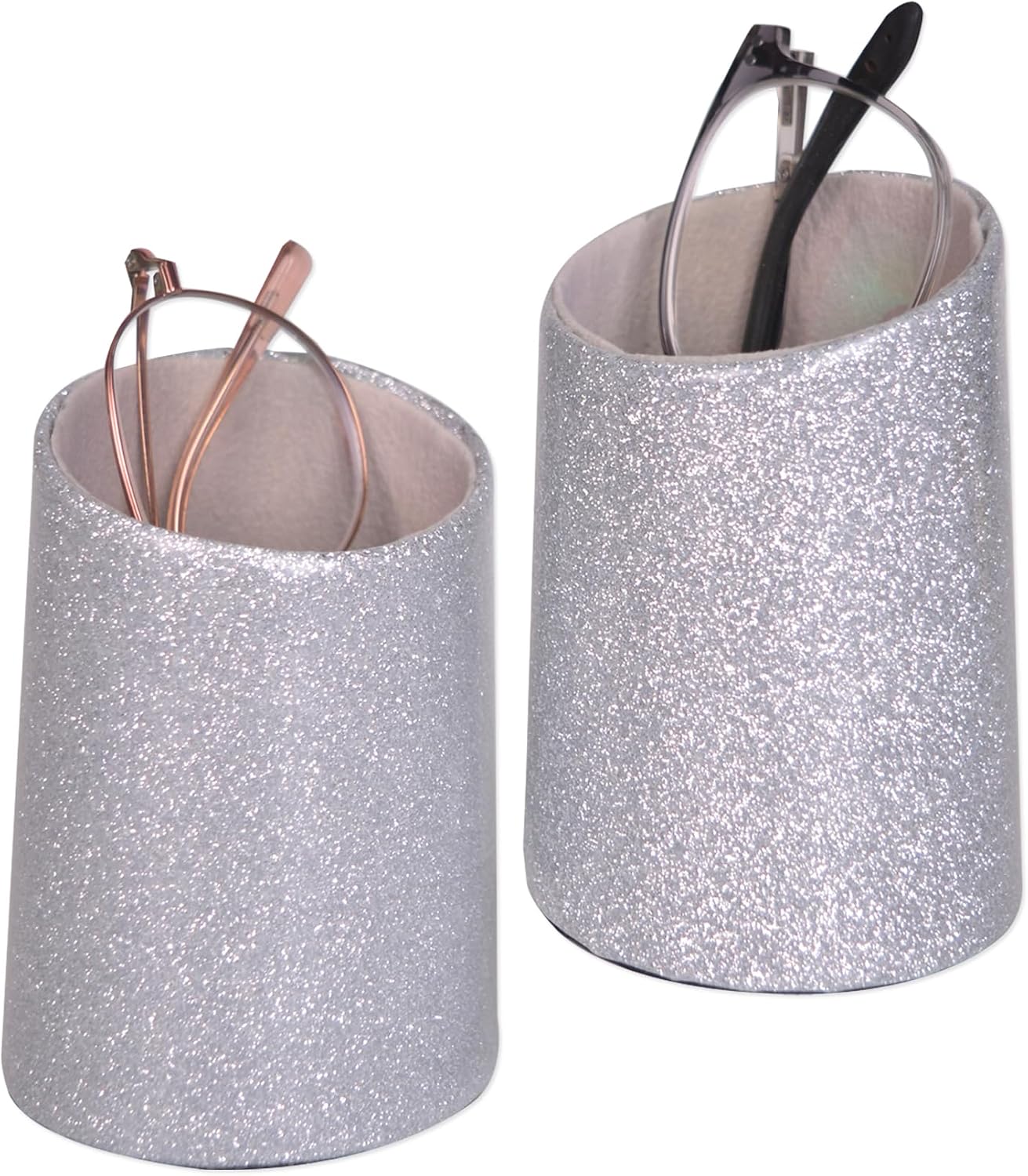 2 Pack Eyeglasses Holder PU Leather Glasses Stand Case Holder for Desks or Nightstands