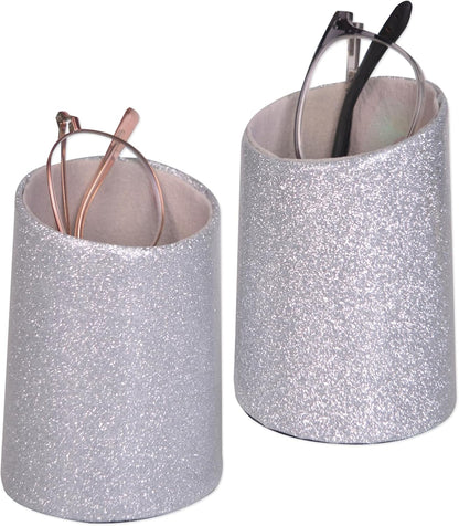 2 Pack Eyeglasses Holder PU Leather Glasses Stand Case Holder for Desks or Nightstands