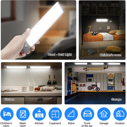 Rechargeable Motion Sensor Led Lights Ultra Thin Softer Under Counter 54-LED Closet Lighting Battery Operated Light Kitchen Under Cabinet Lighting Stick On Lights Night Light Wireless Light (2PACK)