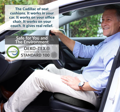 ComfiLife Doctor Recommended Seat Cushion - Premium Gel & Memory Foam Office Chair, Car Seat, Lifting Cushion - Chair Cushions for Back & Sciatica Relief - Seat Cushions for Office & Desk (Black)