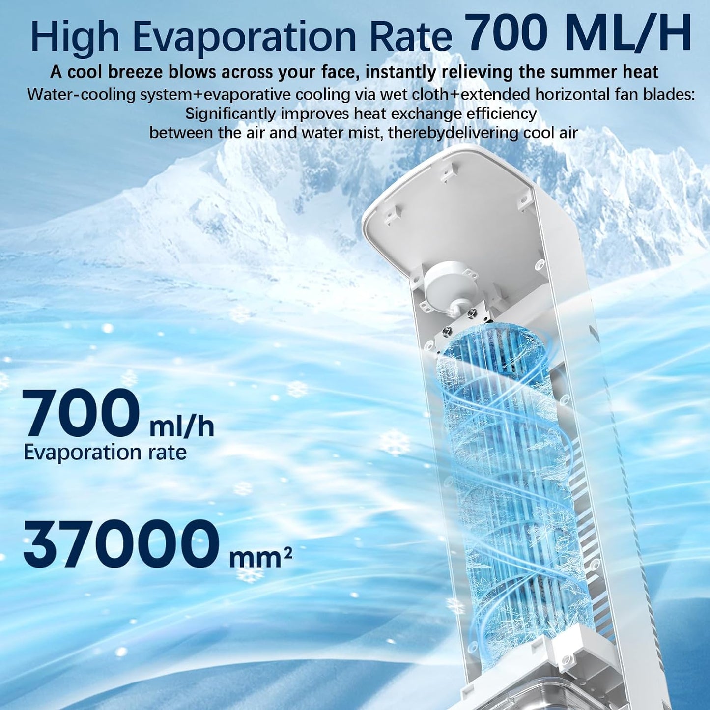 Portable Air Conditioners for Room, 3-in-1 Evaporative Air Cooler, Fast Cooling Portable AC Unit/24H Timer, Remote Oscillating Tower Fan, 4 Modes 3 Speeds, Quiet Swamp Cooler for Bedroom Office