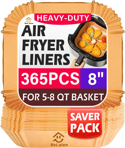 Air Fryer Liners, 8" Parchment Paper for 5-8 QT | Food-Grade Air Fryer Liners Disposable, Oil-Proof, Greaseproof for Baking, Roasting, Microwave Airfryer Baskets Accessories