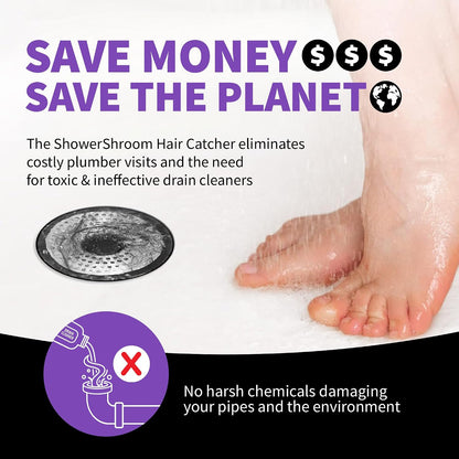 ShowerShroom SHSULT755 Ultra Revolutionary Shower Hair Catcher Drain Protector, No Size, Stainless
