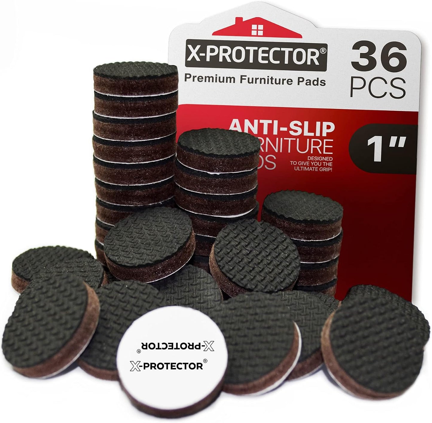 X-PROTECTOR Non Slip Furniture Pads – 12 Premium Furniture Grippers 3"! | Best Self Adhesive Rubber Feet Furniture Feet – Ideal Non Skid Furniture Pad Floor Protectors – Keep Furniture in Place!