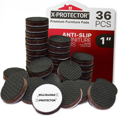X-PROTECTOR Non Slip Furniture Pads – 12 Premium Furniture Grippers 3"! | Best Self Adhesive Rubber Feet Furniture Feet – Ideal Non Skid Furniture Pad Floor Protectors – Keep Furniture in Place!