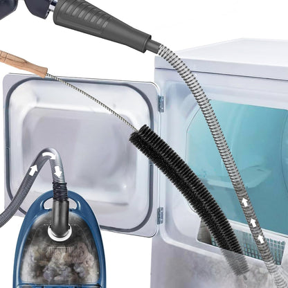 Sealegend 2Pcs Dryer Vent Cleaner Kit - Vacuum Hose Attachment & Brush Blue | Fits Most Vacuums, Slim Round Hose Reaches Tight Spaces, Removes Stubborn Lint & Dust from Dryer Vents, Filters, Coils