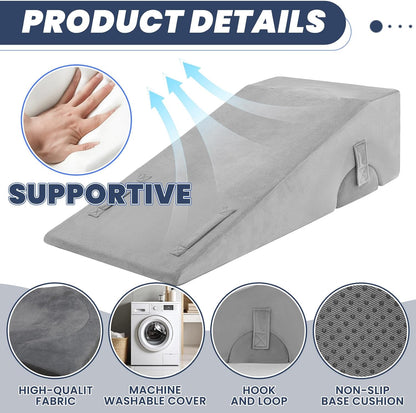 2 Adjustable Arc-Designed Leg Elevation Pillow for After Surgery – Knee Replacement Recovery Aid, Bone Foam Knee Surgery Pillow for Hip & Ankle Pain Relief