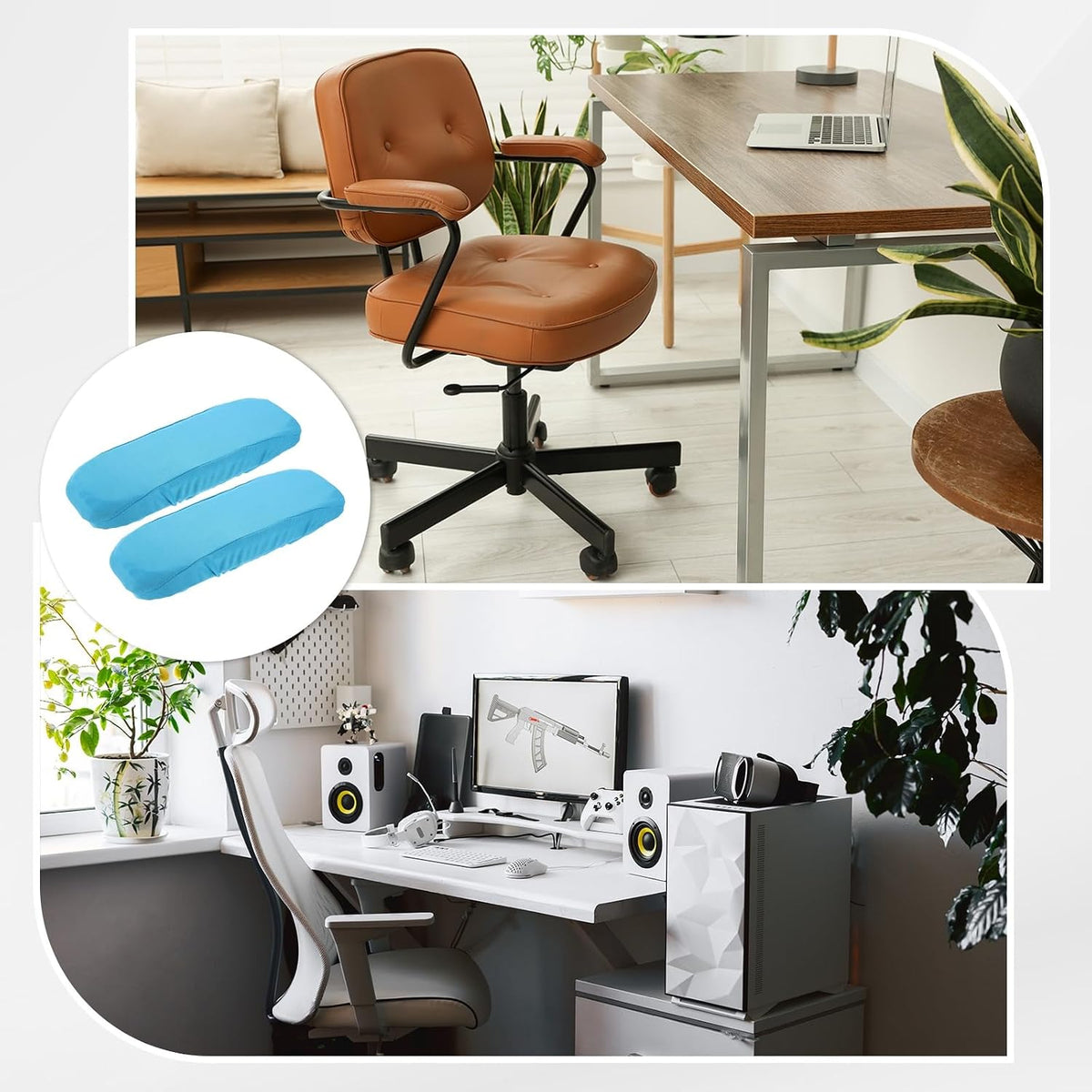 uxcell Chair Armrest Slipcovers Covers, 32 x 8cm Polyester Removable Seat Hand Rest Protector for Office Chairs Desk Chair(Dark Gray)