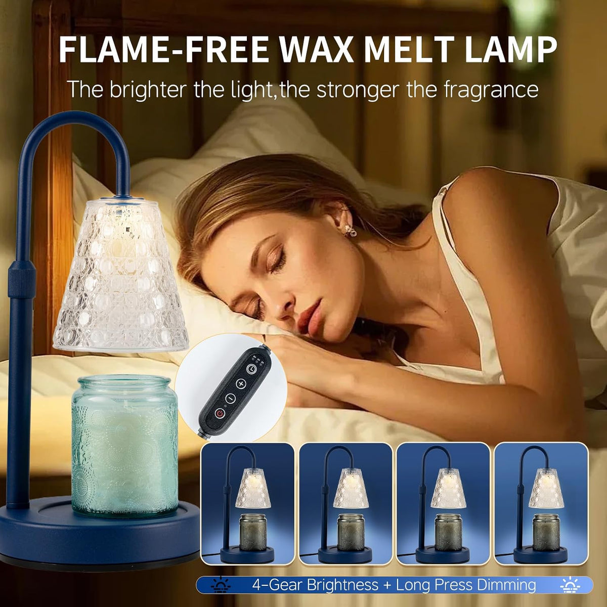 Candle Warmer Lamp with Timer Dimmable, Wax Melt Warmer, Black