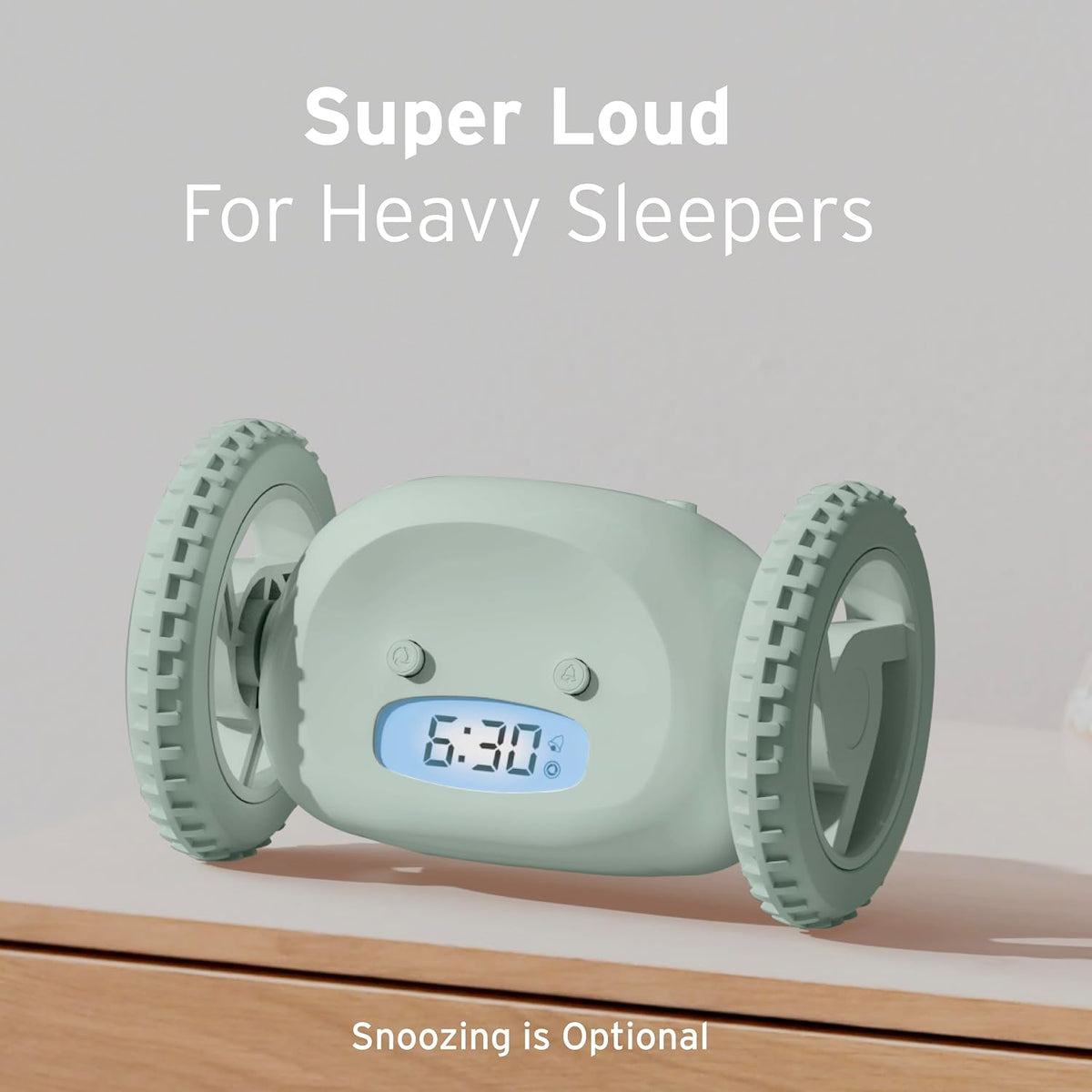CLOCKY Alarm Clock on Wheels – Loud Rolling Alarm Clock for Heavy Sleepers