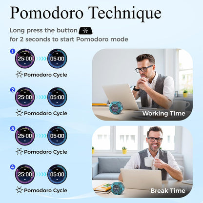 TIMARO Flip Pomodoro Timer with 3/5/10/25/30 Min Presets | Magnetic Productivity Timer with Custom Countdown & Stopwatch, Visual Focus clock for Study, Work, ADHD & Kitchen