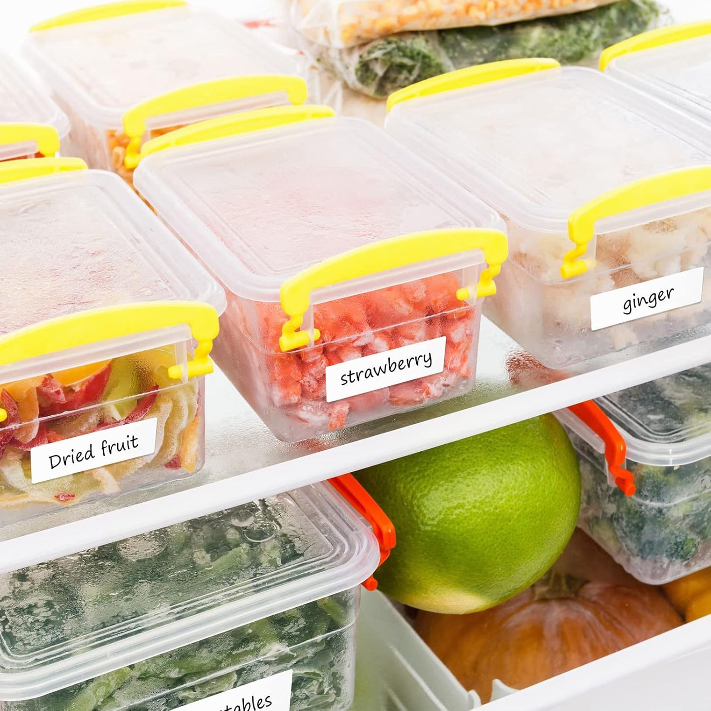 Leinuosen 1 x 3 Inch Removable Freezer Labels, Waterproof Oil & Tear Resistant Blank Food Storage Stickers with Perforation Line for Refrigerator Containers, Jars & Meal Prep Organization(300 Pieces)