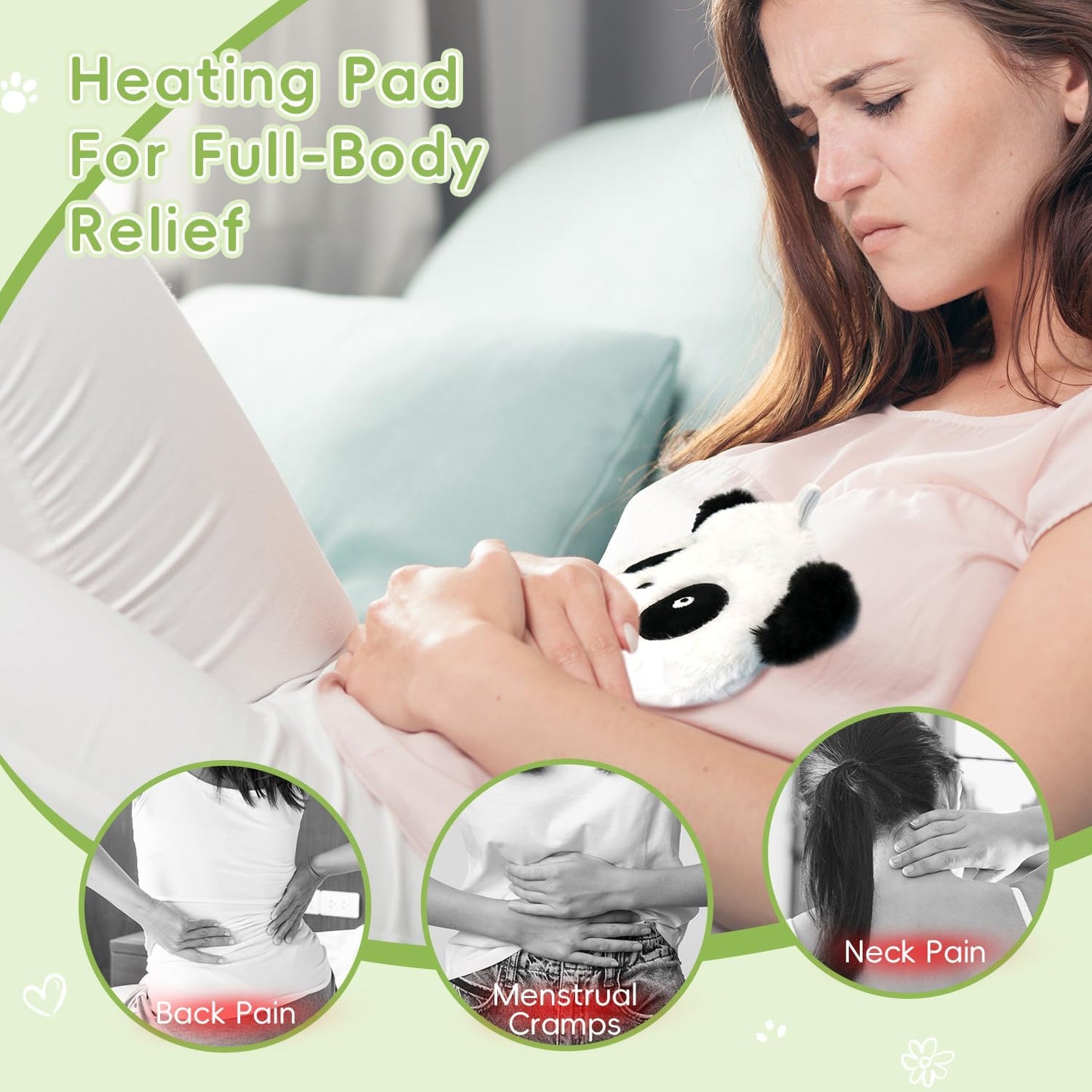 my novel things Microwave Heating Pad with Heated Eye Mask Compress Moist for Relieve Fatigue Period Cramps Uscented Microwavable Heating Pad Cute Bear for Women Birthday Christmas Gifts