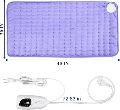 Electric Heating pad with 6 Heat Settings, Auto Shut Off, Dry Electric Heating for Back Neck Knee Arms Legs Shoulder Heat Pads for Christmas Birthday Father Mother's Day (24"X12", Gray Green)